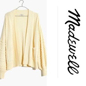 MADEWELL cream bobble Pom cardigan sweater women’s size XXL 14